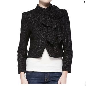 Alice+ Olivia Hope Black Metallic  Cropped Jacket